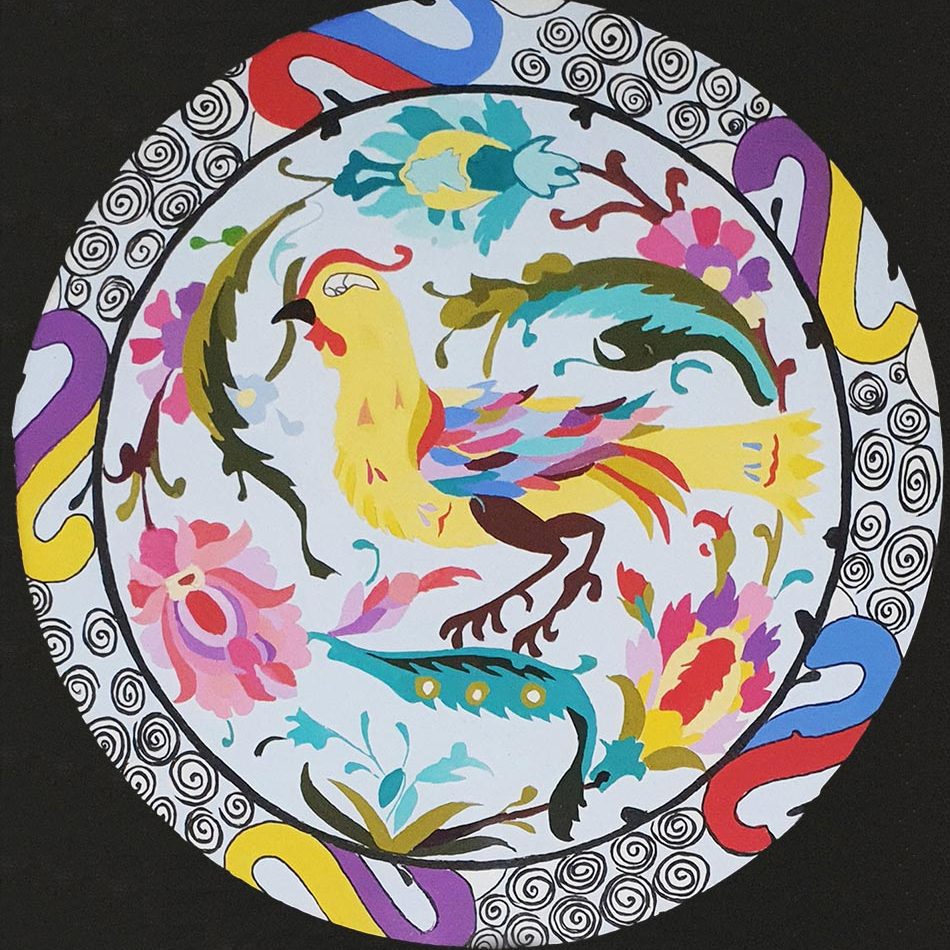 بشقاب رنگ آمیزی شده